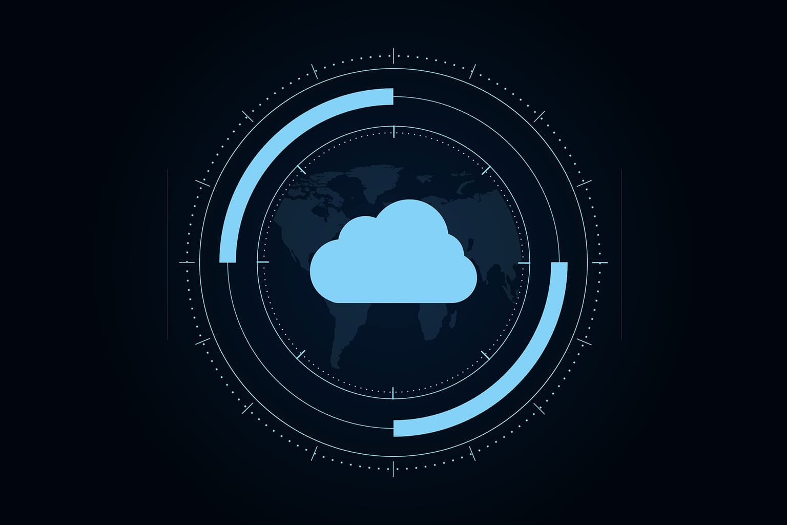 Cloud centered in a dark background