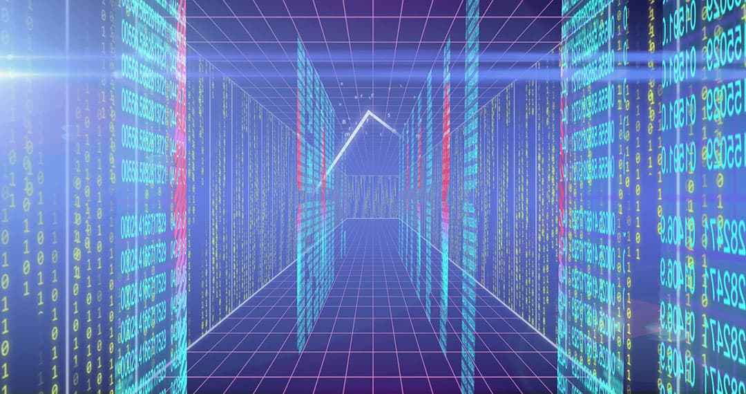 Data flows within a virtual corridor.