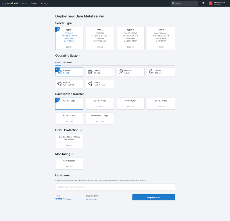 New deploy page