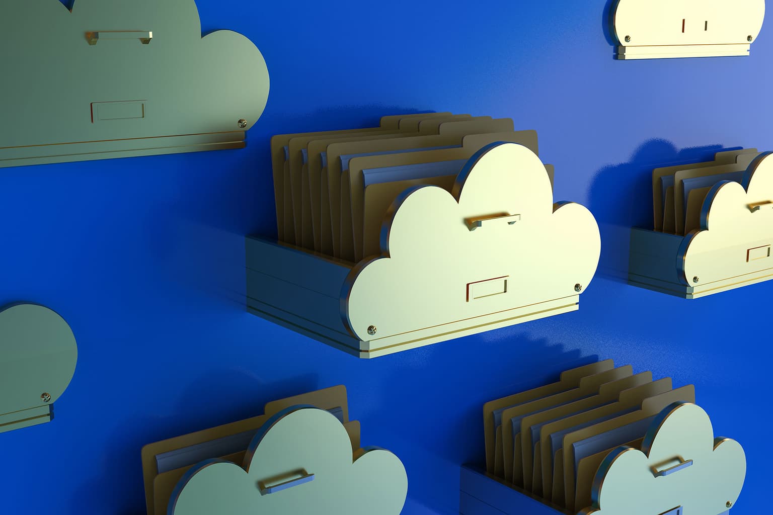 Folders that are cloud shaped.