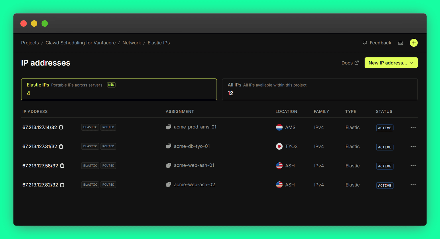 Thumb Elastic IPs on Metal